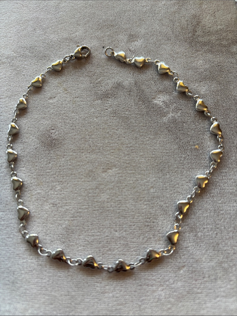 Delicate Silver Heart Link Necklace for Women